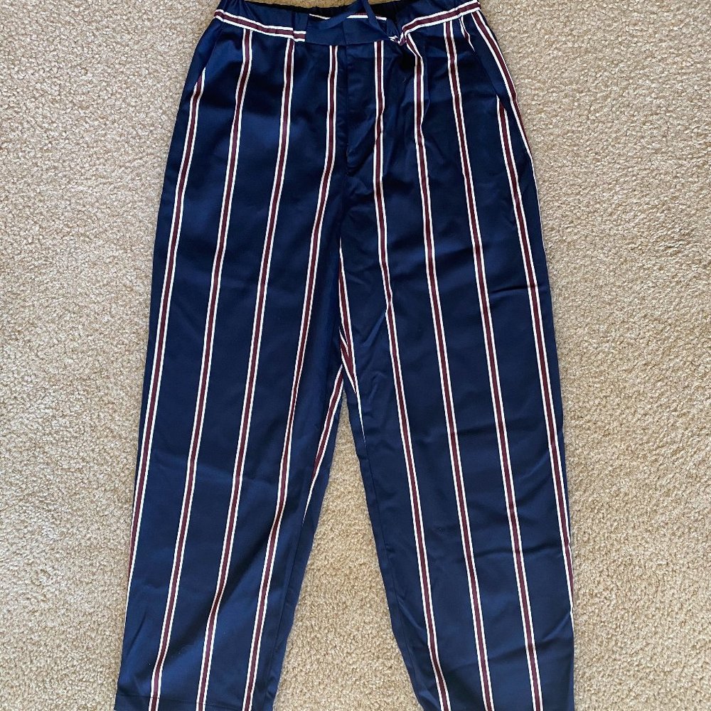 tapered stripped dress pants (s)